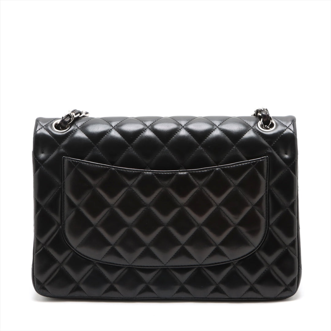 Top Quality Chanel Decamatrasse 30 Double Flap Chain Bag Black Silver Lambskin A58600