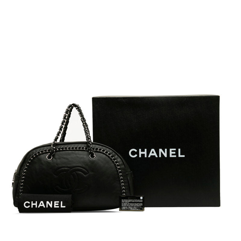 Top Quality Chanel Top Quality Chanel Luxury Line Shoulder Bag Leather Black Ladies Paris