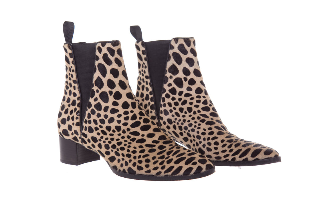 Guiseppe Zanotti Cheetah Printed Pony Hair Booties SZ 37