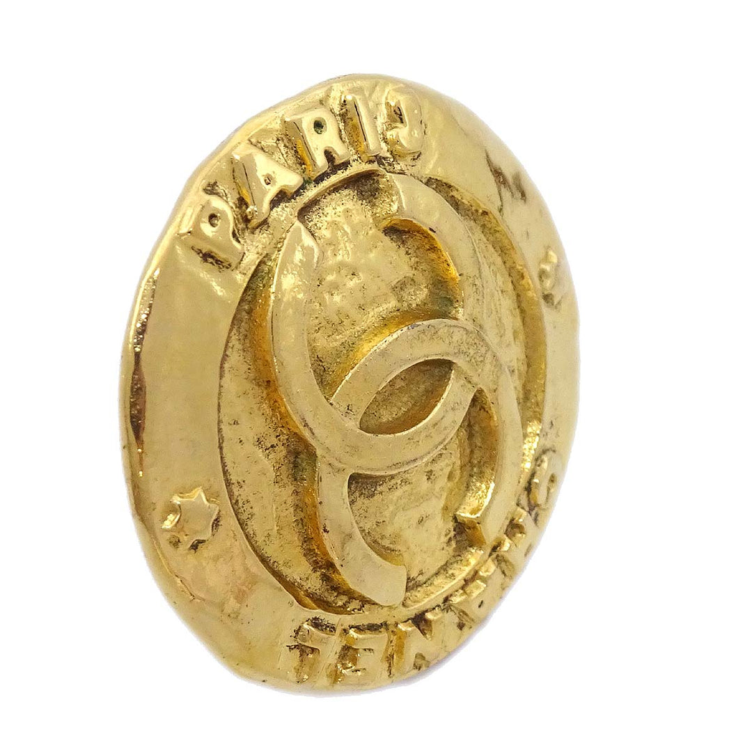Top Quality Chanel Button Earrings Gold Clip-On 2853/28