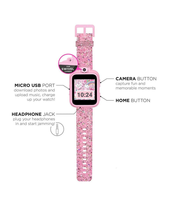 PlayZoom 2 Kids Smartwatch & Earbuds Set: Blush Glitter