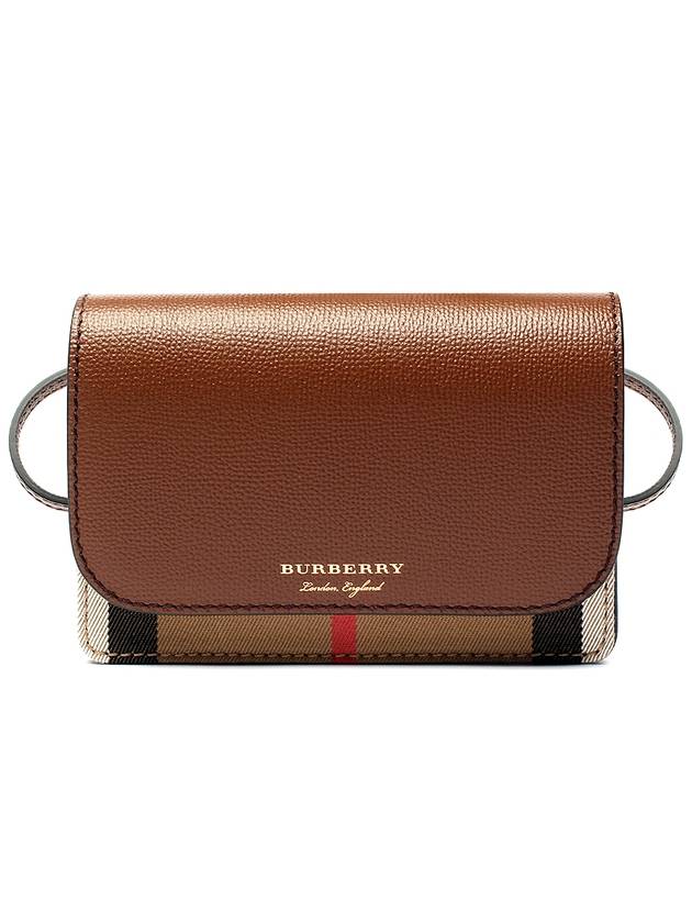 Burberry Hampshire House Check Crossbody Bag Tan Brown