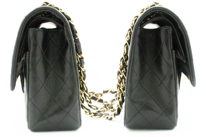 Top Quality Chanel Classic Double New 10" Chain Shoulder Bag Black Lambskin