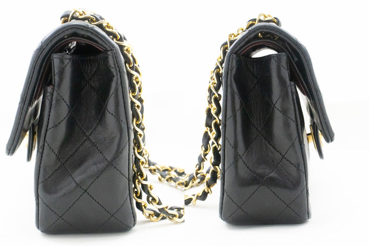 Top Quality Chanel Classic Double New 9" Chain Shoulder Bag Black Lambskin