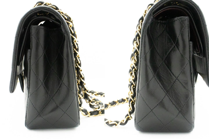 Top Quality Chanel Classic Double New 10" Chain Shoulder Bag Black Lambskin