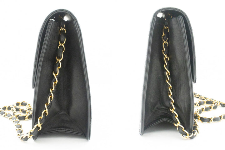 Top Quality Chanel Chain Shoulder Bag Clutch Black Quilted New Lambskin Purse