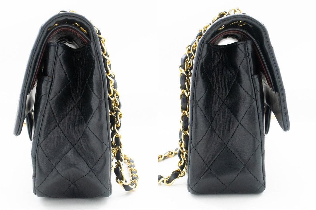 Top Quality Chanel Classic Double New 10" Chain Shoulder Bag Black Lambskin