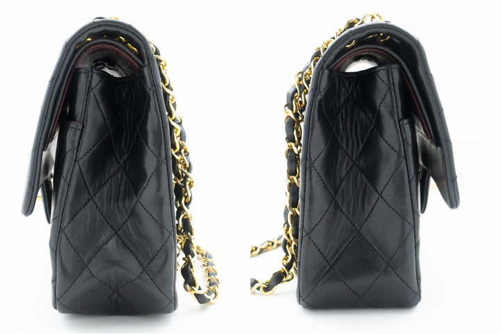 Top Quality Chanel Classic Double New 10" Chain Shoulder Bag Black Lambskin