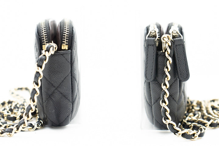 Top Quality Chanel Caviar Wallet On Chain WOC Double Zip Chain Shoulder Bag