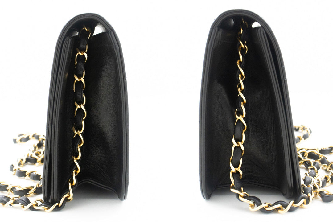 Top Quality Chanel Full New Chain Shoulder Bag Clutch Black Quilted Lambskin