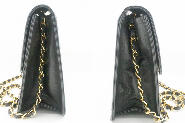Chanel Chain Shoulder Bag Clutch Black Quilted New Lambskin Purse