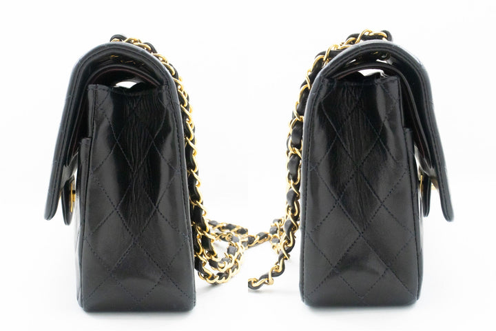 Top Quality Chanel Classic Double New 10" Chain Shoulder Bag Black Lambskin