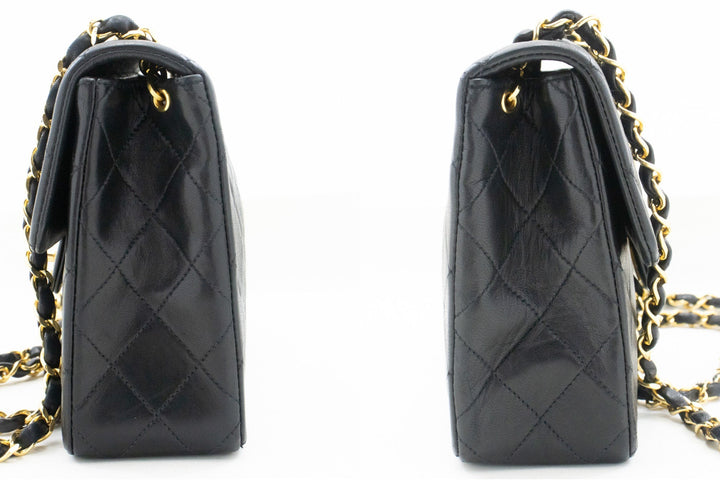Chanel Mini Square Small Chain Shoulder Bag Crossbody Black Lamb