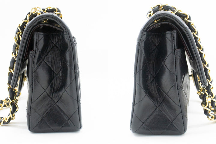 Top Quality Chanel Classic Double New 9" Chain Shoulder Bag Black Lambskin