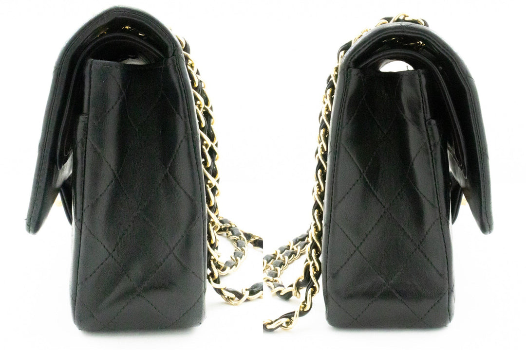 Top Quality Chanel Classic Double New Medium Chain Shoulder Bag Black Lamb