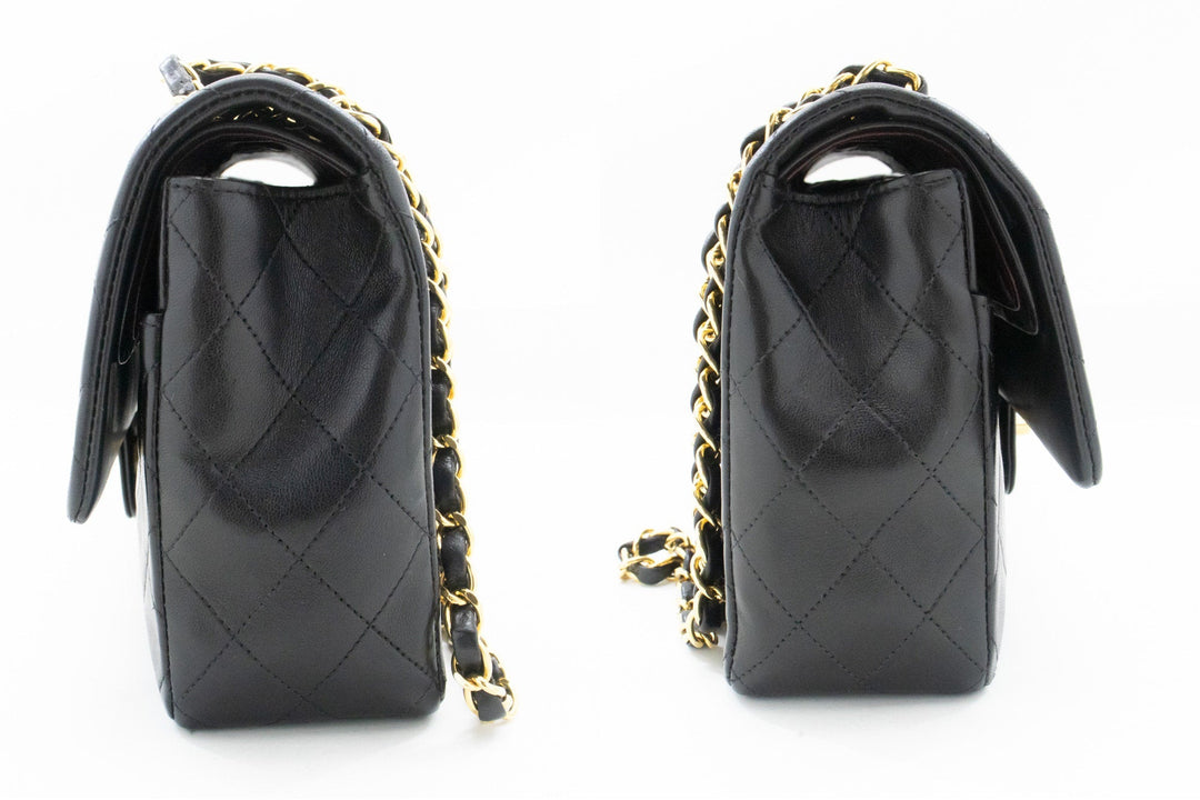 Top Quality Chanel Classic Double New 10" Chain Shoulder Bag Black Lambskin