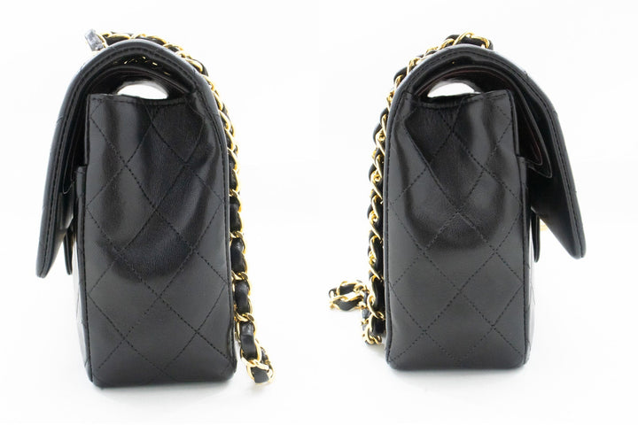 Top Quality Chanel Classic Double New 10" Chain Shoulder Bag Black Lambskin