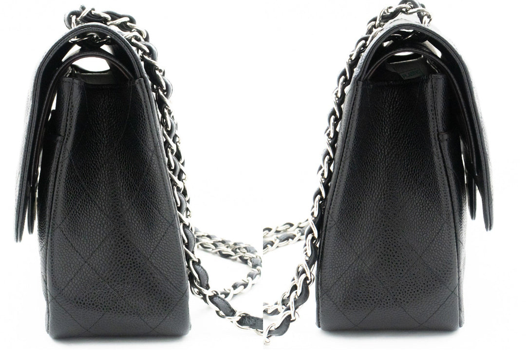 Chanel 11" Large Grained Calfskin Double New Chain Shoulder Bag