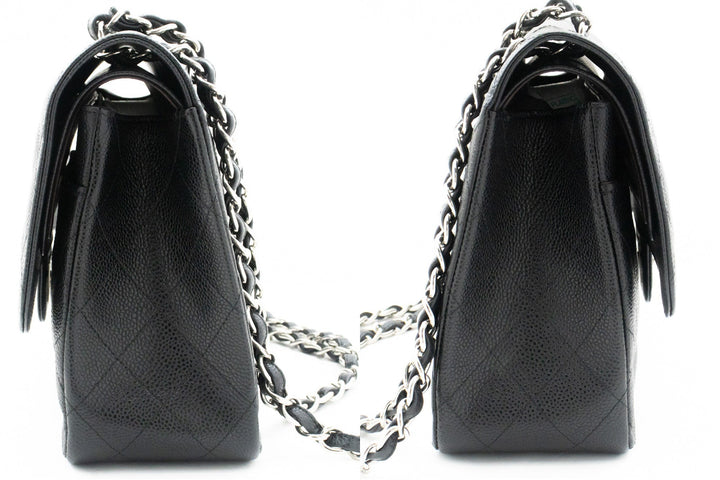 Chanel 11" Large Grained Calfskin Double New Chain Shoulder Bag