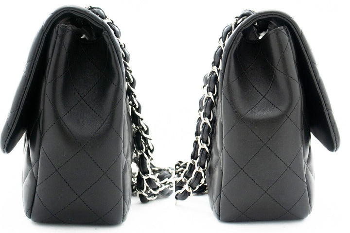 Top Quality Chanel Classic Large 11" Chain Shoulder Bag New Black Lambskin