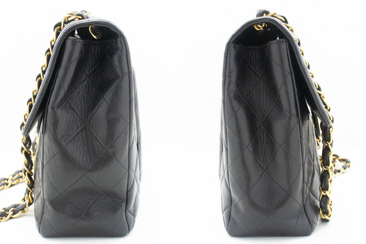 Top Quality Chanel Classic Large 11" Chain Shoulder Bag New Black Lambskin