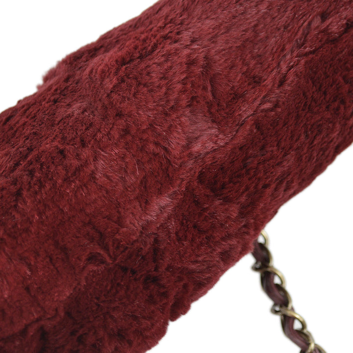 Top Quality Chanel 2000-2001 Chain Tote Bag Bordeaux Fur