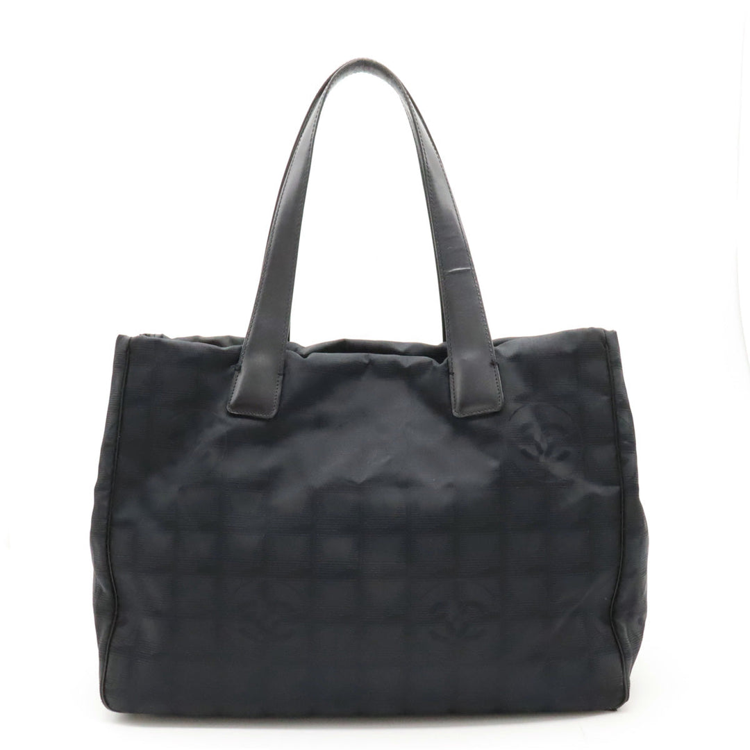 Top Quality Chanel NEW LABEL LINE Tote MM TORTE BAG Nylon  Black Black Gold  A15991