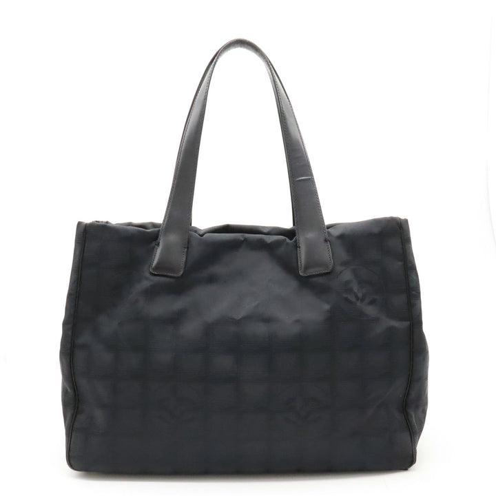 Top Quality Chanel NEW LABEL LINE Tote MM TORTE BAG Nylon  Black Black Gold  A15991