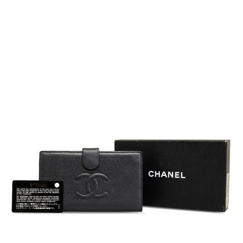 Top Quality Chanel Coco Double Fold Wallet Black Caviar S  Chanel