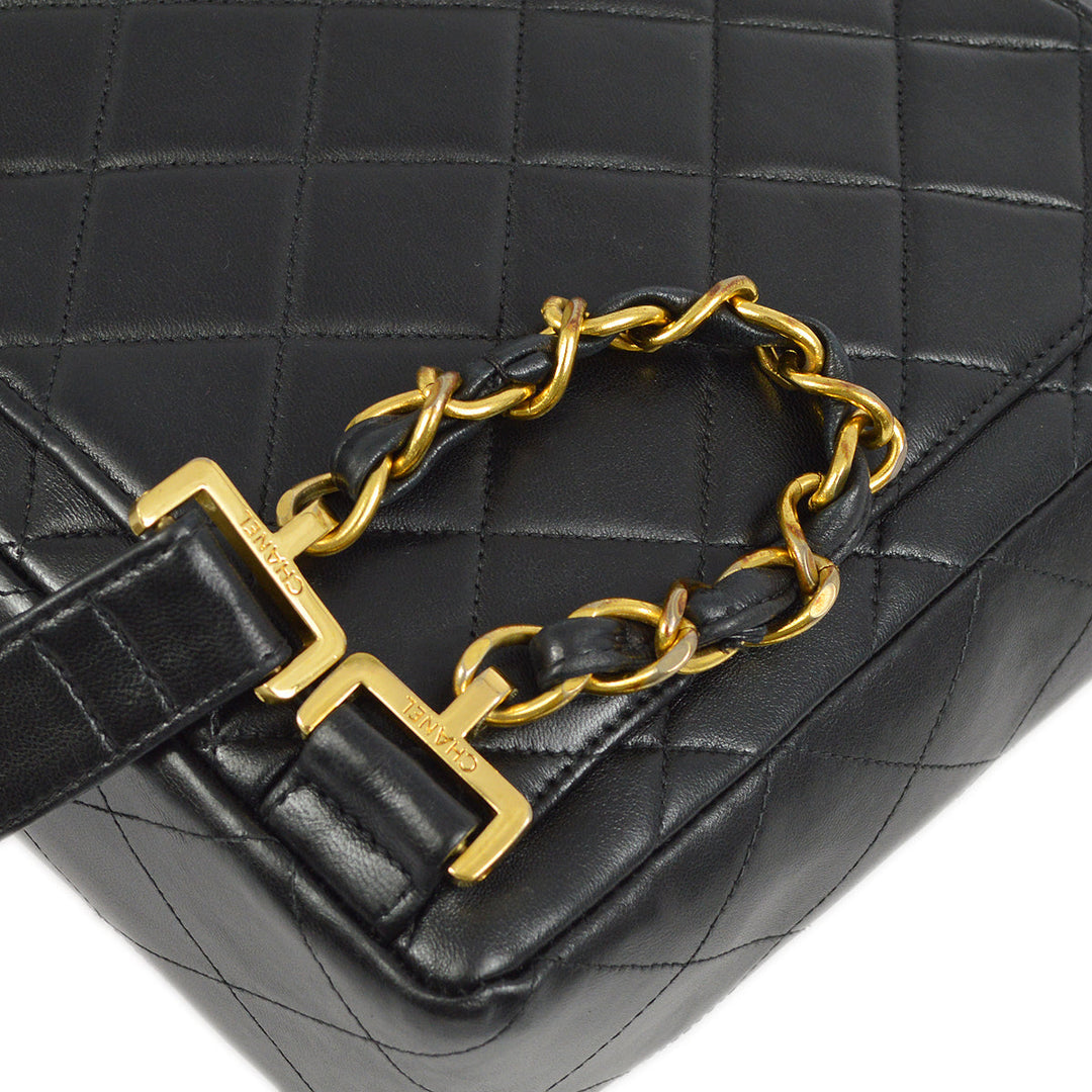 Top Quality Chanel Black Lambskin Classic Flap Backpack