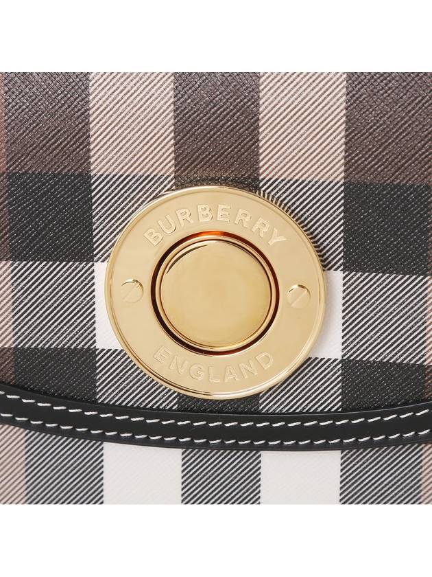 Burberry Elizabeth Check Leather Small Shoulder Bag Brown