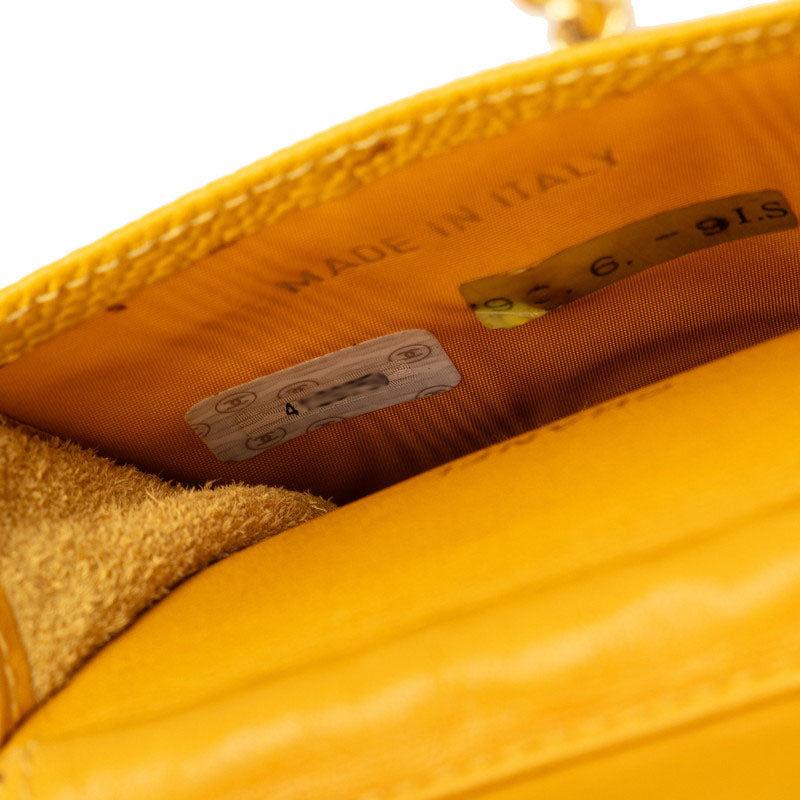 Top Quality Chanel Cocomark Mini Pocket  Chain Shoulder Bag Yellow Caviar Skin  CHANEL