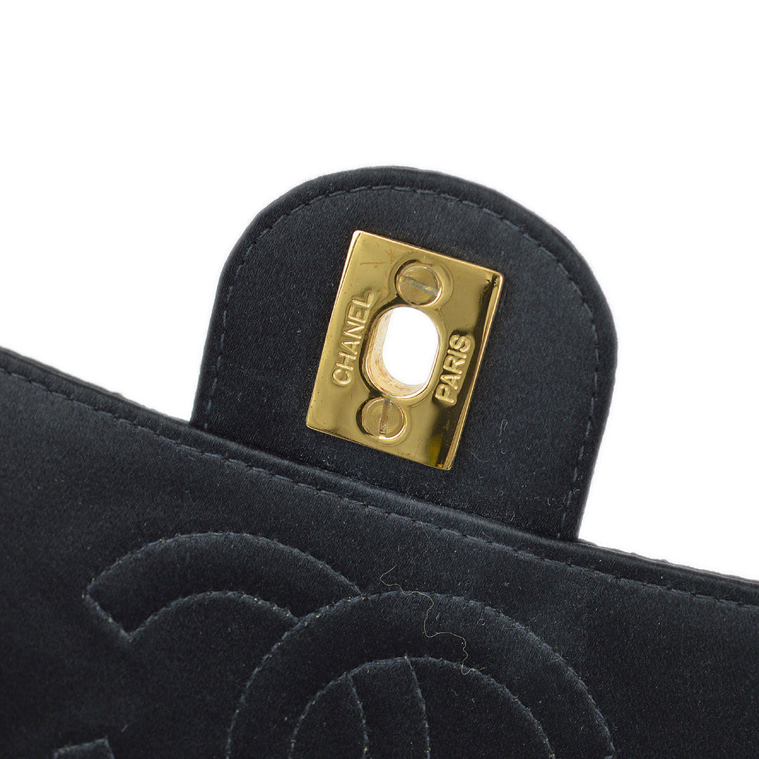 Top Quality Chanel Black Satin Mini Classic Square Flap Bag 17