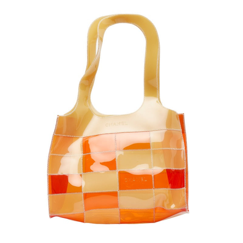 Top Quality Chanel Cleare Bag  Bag houlder Bag Orange Beige Vinyl  CHANEL