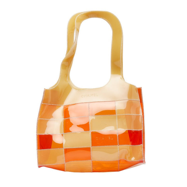 Top Quality Chanel Cleare Bag  Bag houlder Bag Orange Beige Vinyl  CHANEL