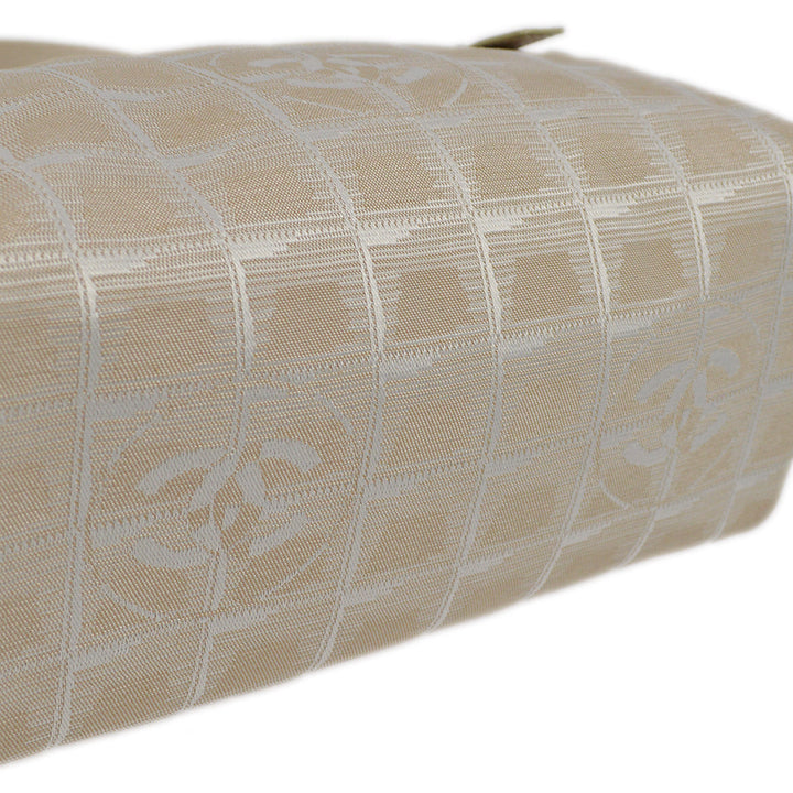 Top Quality Chanel Beige Jacquard Nylon Travel Line Shoulder Bag