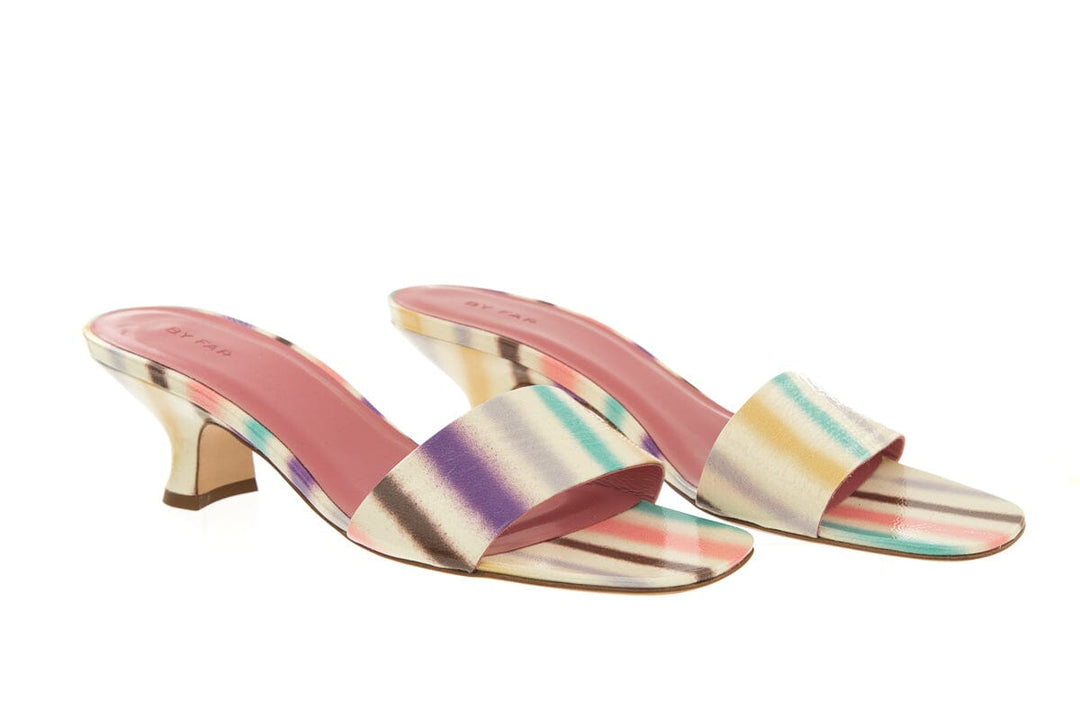 By Far Multicolor Sandal Mule Heels SZ 40