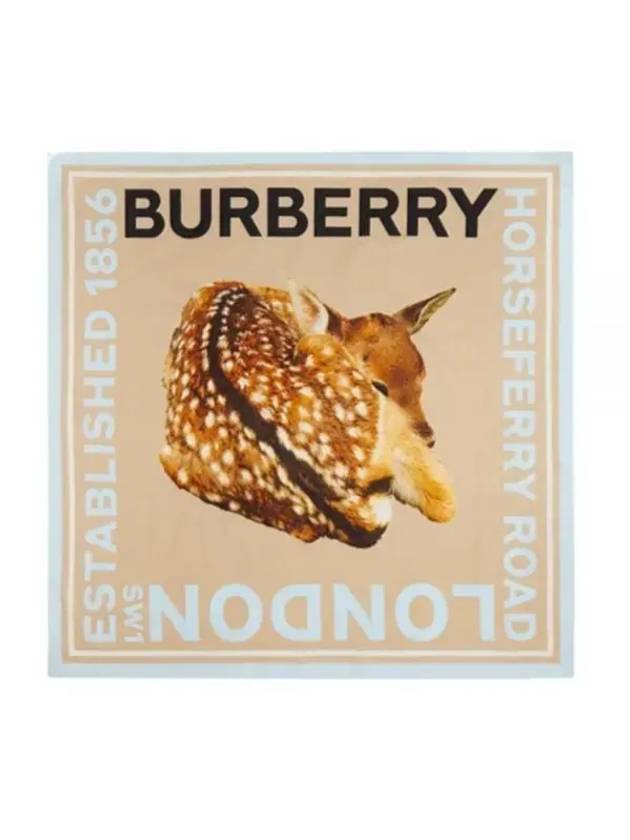 Burberry Logo graphic print cotton muffler beige