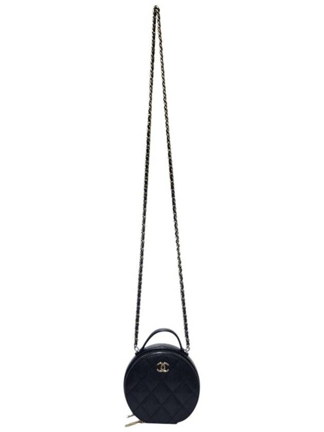AP2502 Black Caviar Top Handle Tambourine Gold Chain Cross Bag Chanel