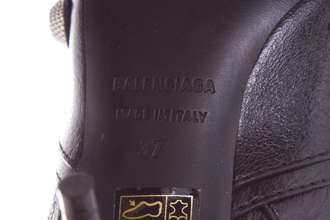 Balenciaga '22 Cagole Black Lambskin Leather Boots SZ 37