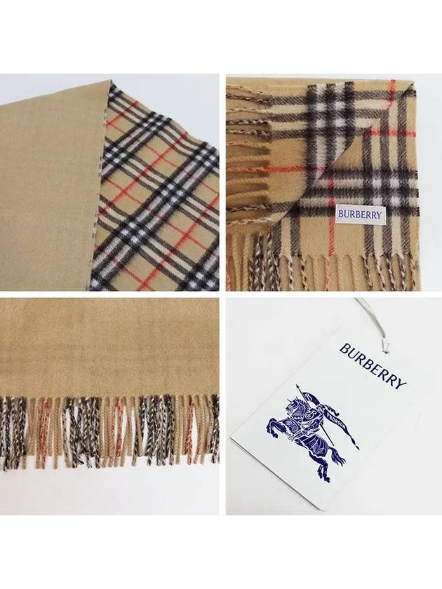 Burberry Check Cashmere Scarf Beige