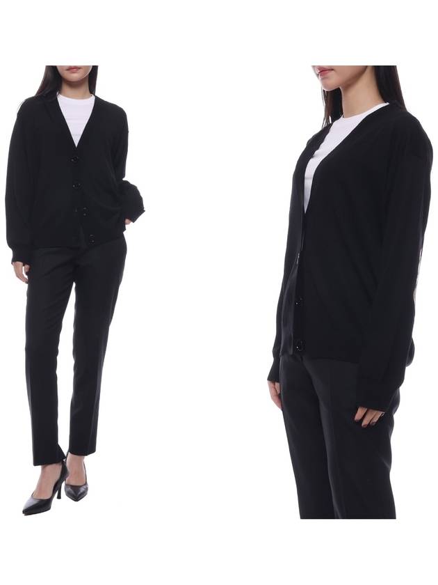 Burberry Dornoch Check Pattern Merino Wool Cardigan Black