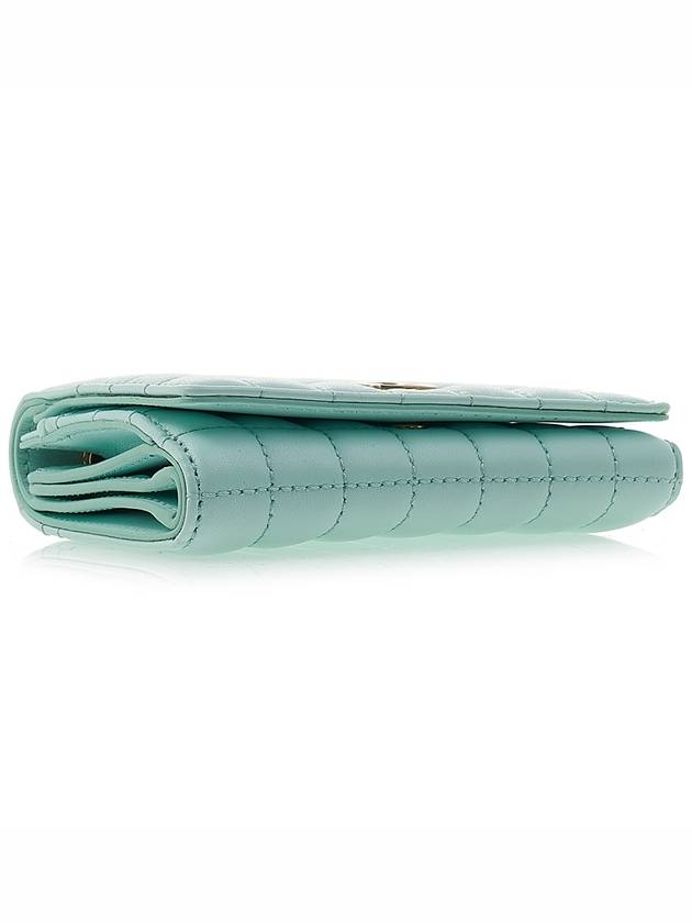 Burberry Lola Quilted Tri-Fold Half Wallet Blue