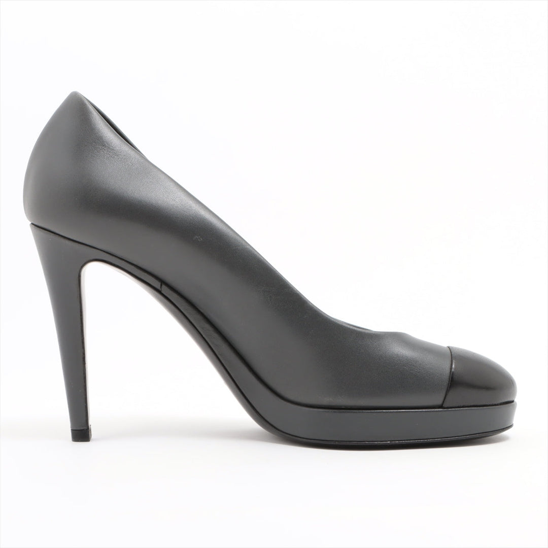 Top Quality Chanel Coco Leather Pump 38C  Black X Grey G30389