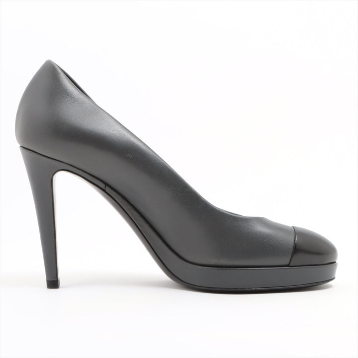 Top Quality Chanel Coco Leather Pump 38C  Black X Grey G30389