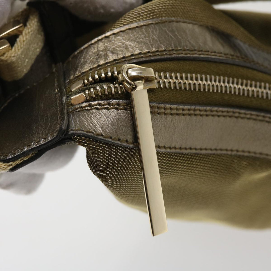 GUCCI Sherry Line Shoulder Bag Canvas Gold  ac1764
