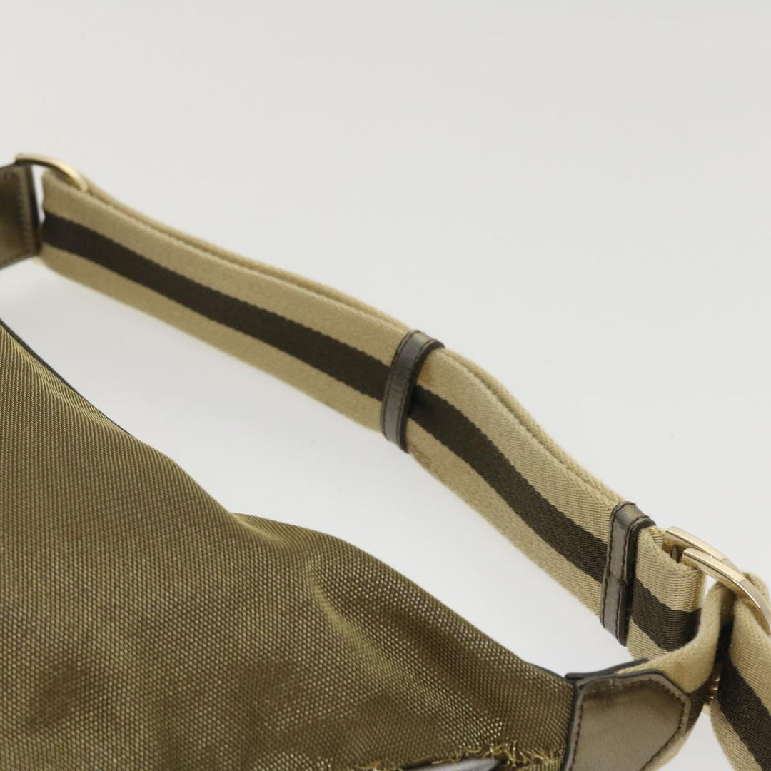GUCCI Sherry Line Shoulder Bag Canvas Gold  ac1764