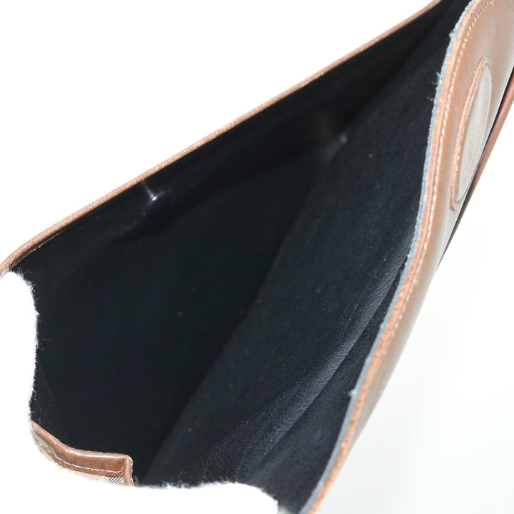 Top Quality BurberrySs Nova Check Clutch Bag Canvas Beige Brown Red Auth ac2005