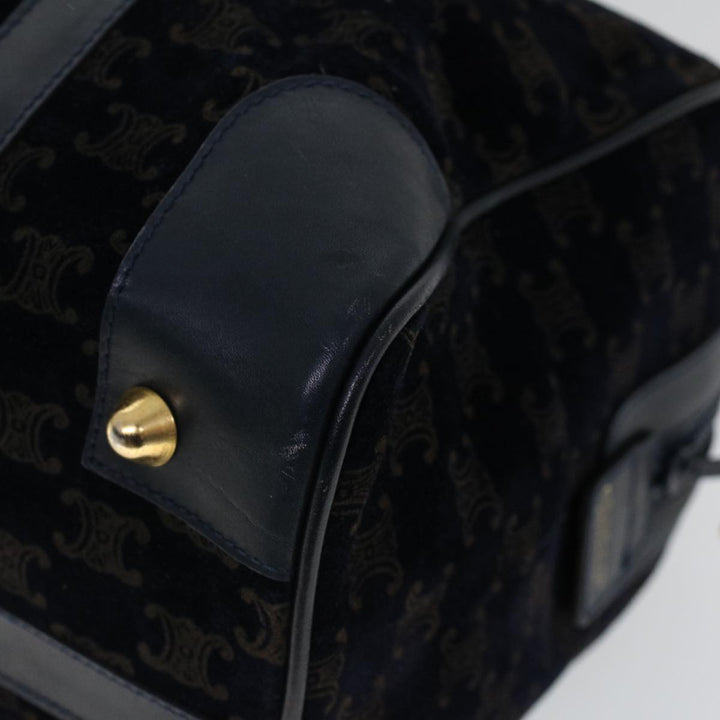 Celine C Macadam Boston Bag Suede Leather Navy  ac2168