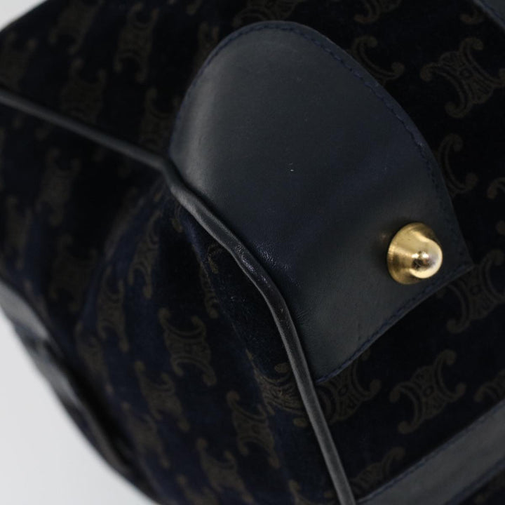 Celine C Macadam Boston Bag Suede Leather Navy  ac2168